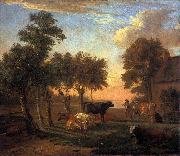 paulus potter Cows in a meadow near a farm oil painting on canvas